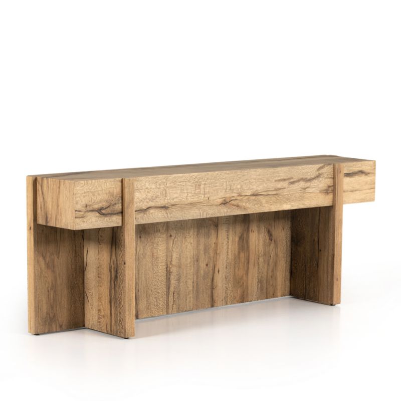 Mackinley 78.75" Rectangular Natural Oak Wood Console Table