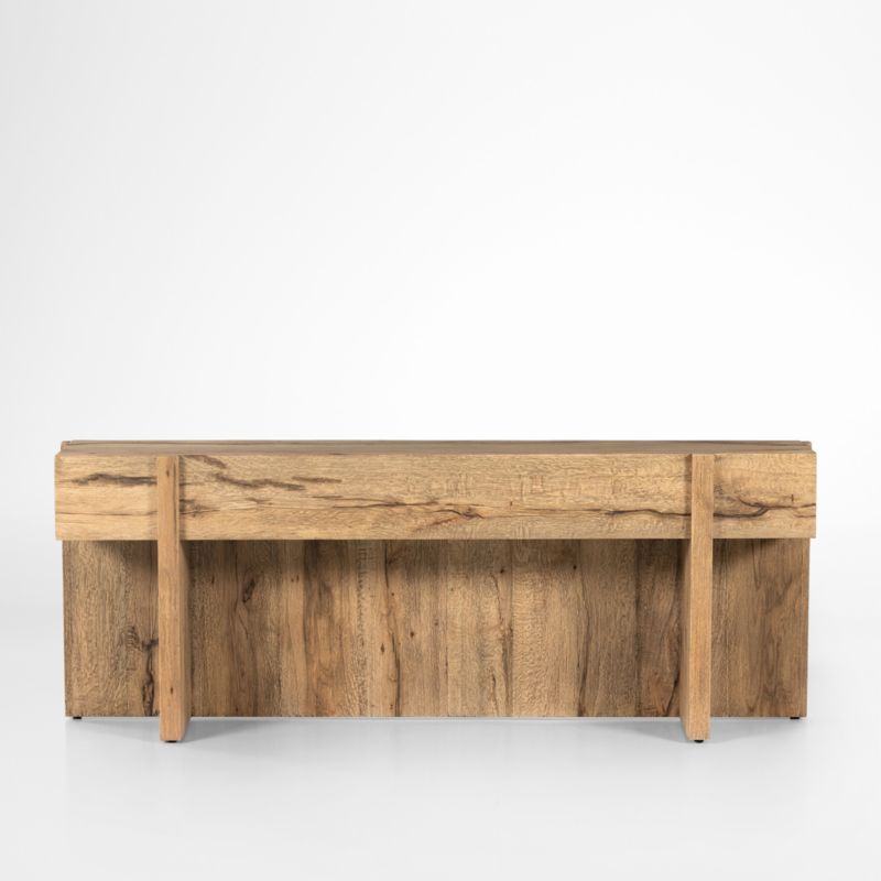 Mackinley 78.75" Rectangular Natural Oak Wood Console Table