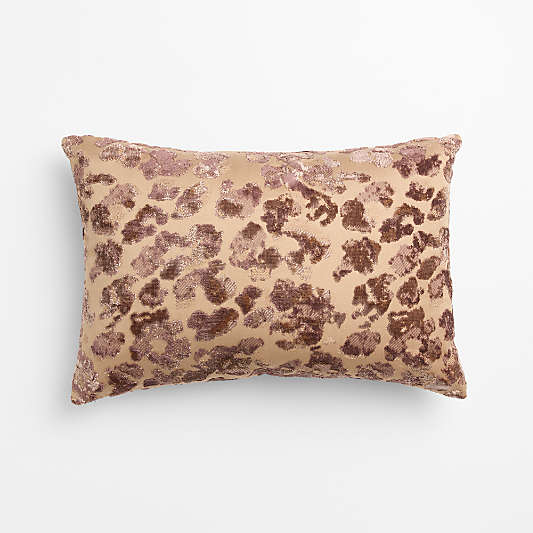 Maddie Viscose 22"x15" Sierra Tan Leopard Print Throw Pillow Cover by Laura Harrier and Tiffany Howell