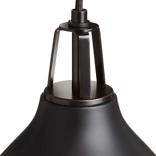 Maddox Black Bell Large Pendant Light with Black Socket