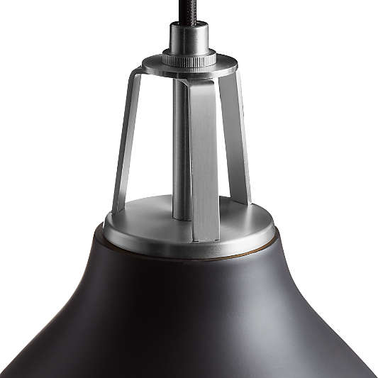 Maddox Black Bell Small Pendant Light with Nickel Socket