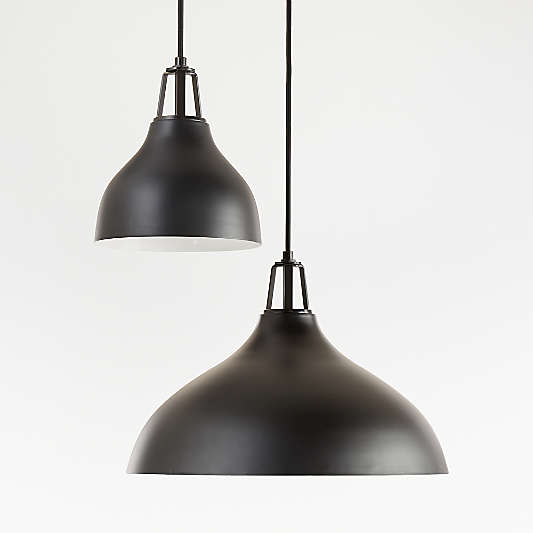 Maddox Black Bell Pendant with Black Socket