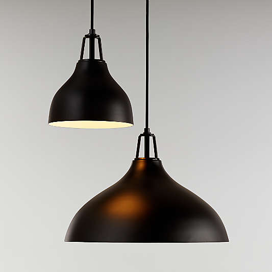 Maddox Black Bell Small Pendant Light with Black Socket