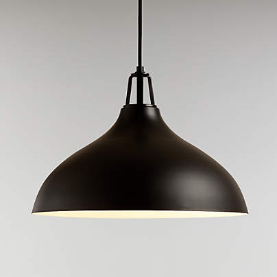 Maddox Black Bell Large Pendant Light with Black Socket