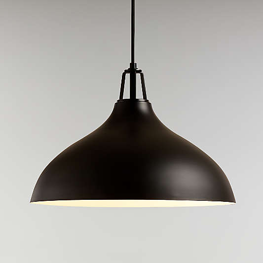 Maddox Black Bell Large Pendant Light with Black Socket