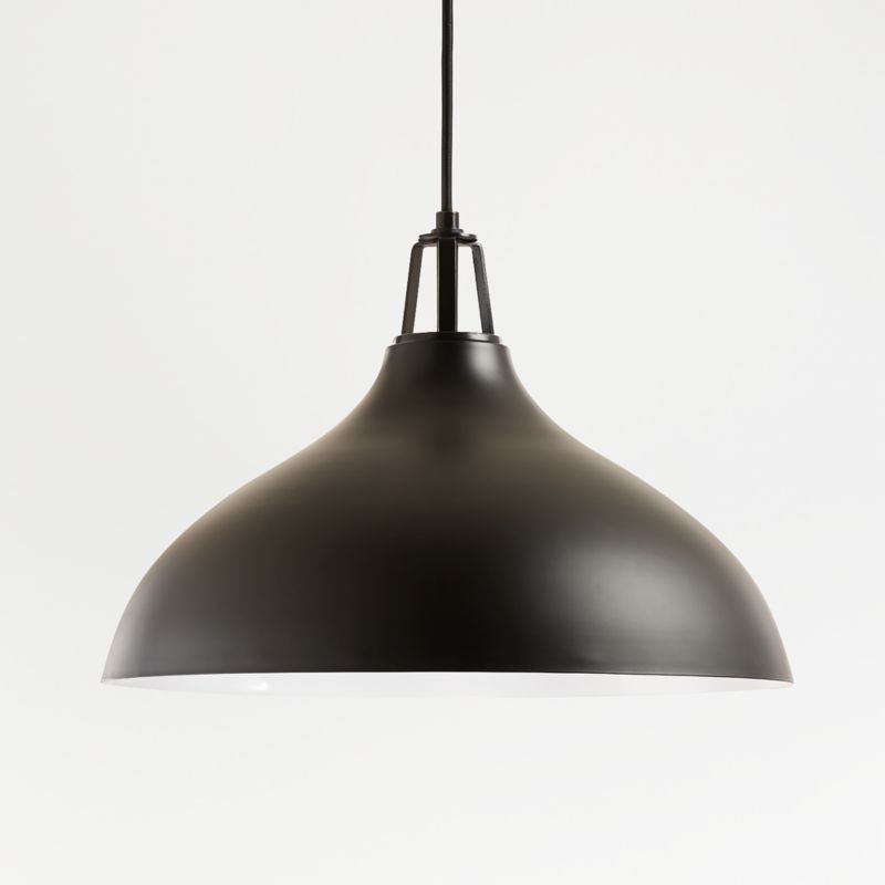 Maddox Black Bell Pendant Light with Black Socket