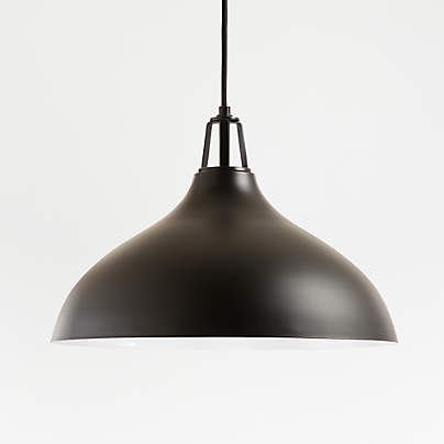 Maddox Black Bell Large Pendant Light with Black Socket