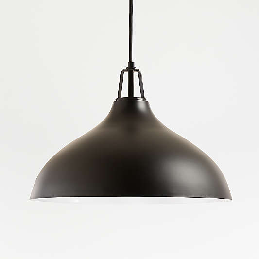 Maddox Black Bell Large Pendant Light with Black Socket