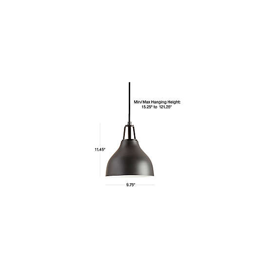 Maddox Black Bell Small Pendant Light with Nickel Socket