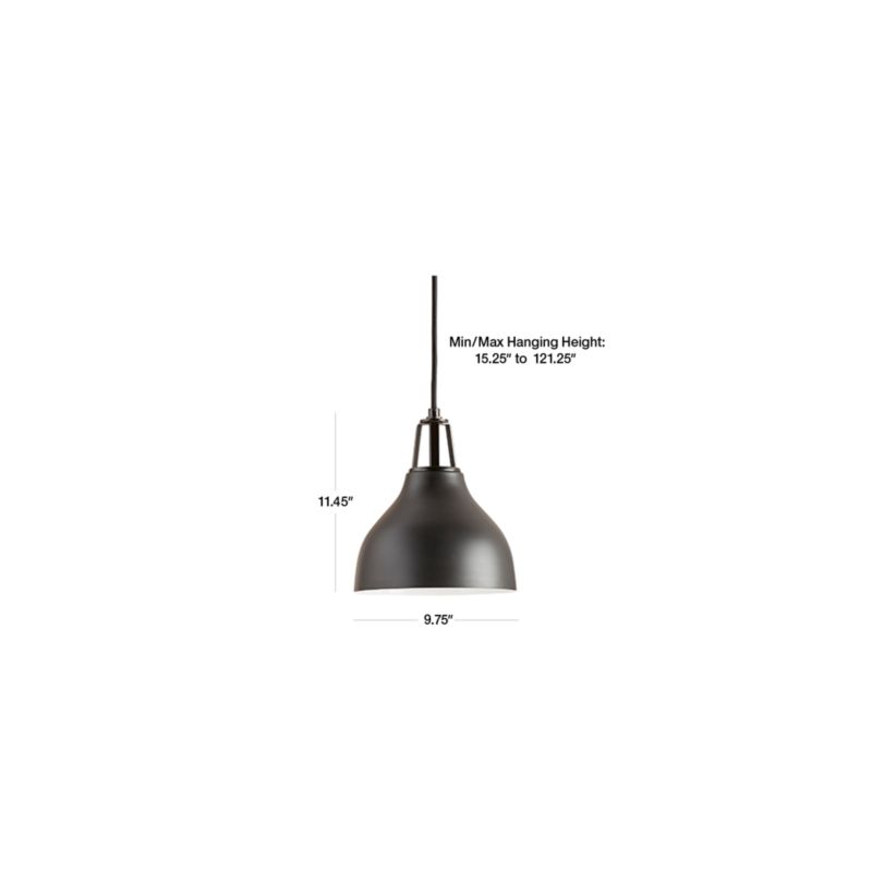 Maddox Black Bell Small Pendant Light with Black Socket