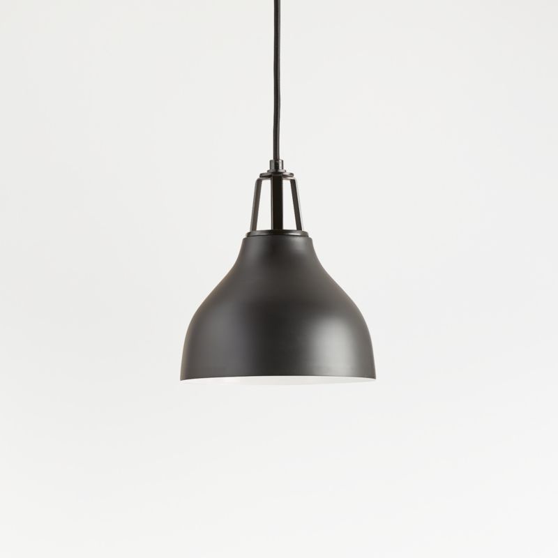 Viewing product image Maddox Black Bell Small Pendant Light with Black Socket - image 1 of 7