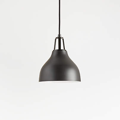 Maddox Black Bell Small Pendant Light with Black Socket