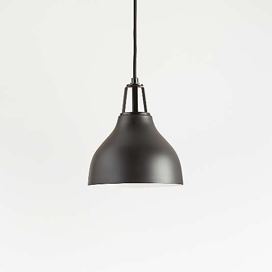 Maddox Black Bell Small Pendant Light with Black Socket