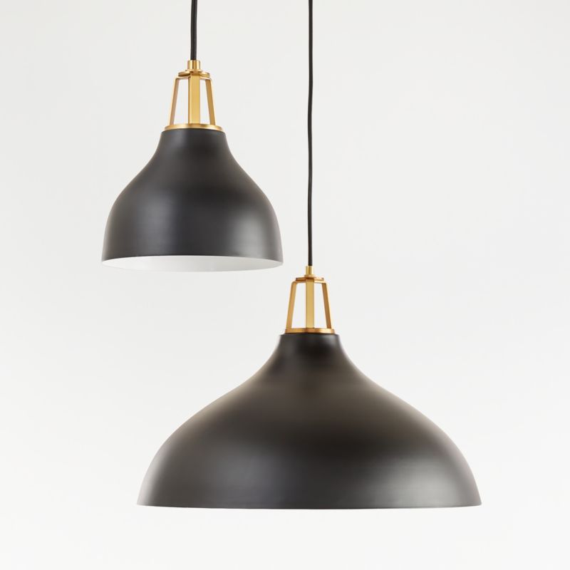 Maddox Black Bell Pendant with Brass Socket - image 0 of 13