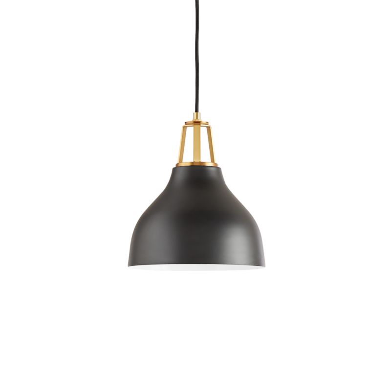 Maddox Black Bell Small Pendant Light with Brass Socket - image 7 of 9