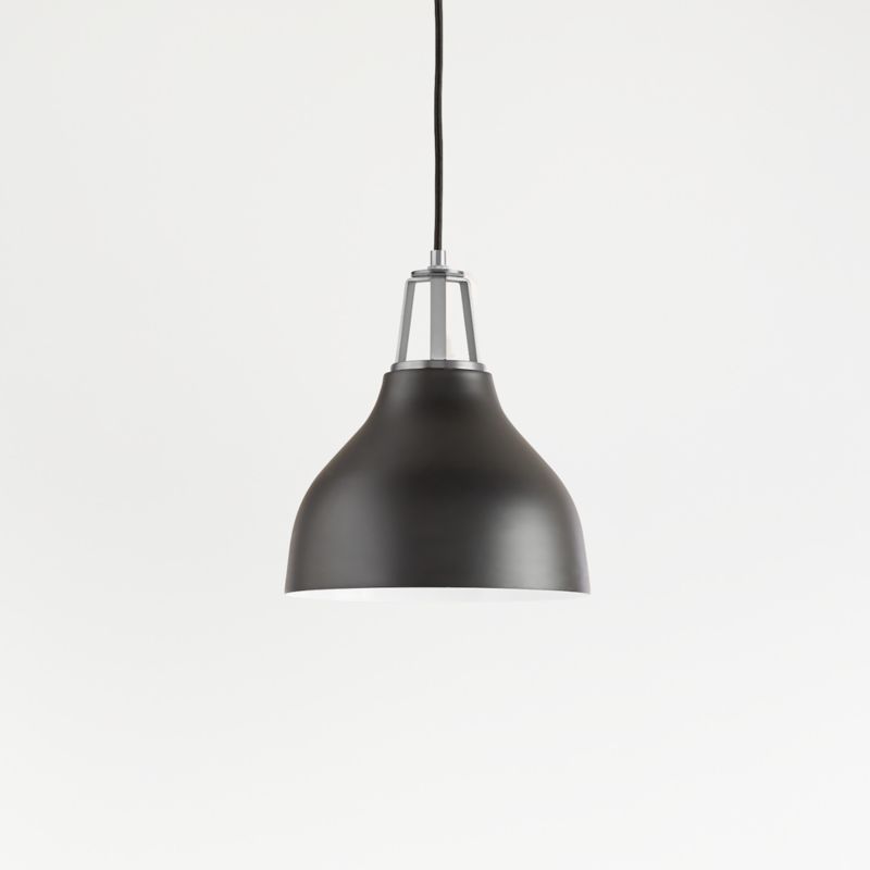 Maddox Black Bell Small Pendant Light with Nickel Socket - image 0 of 7