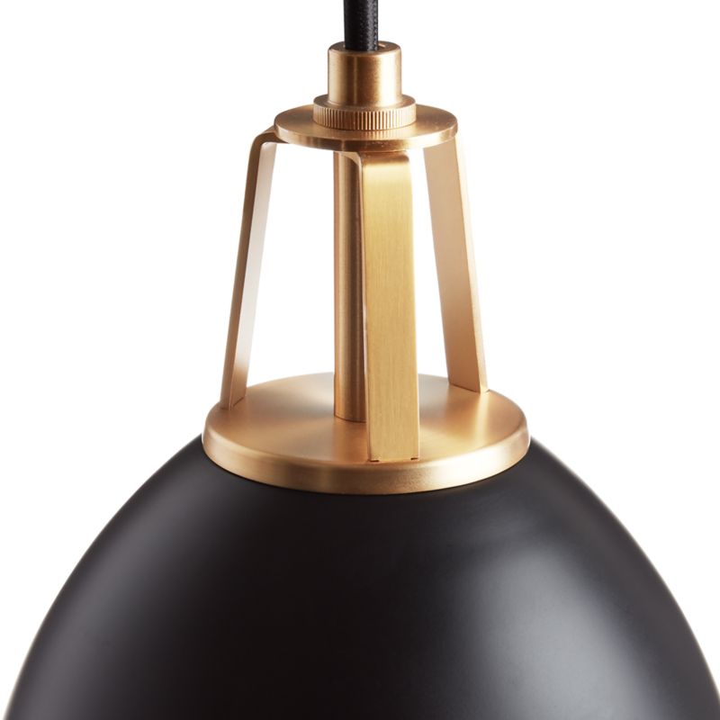 Maddox Black Dome Pendant with Brass Socket - image 3 of 12