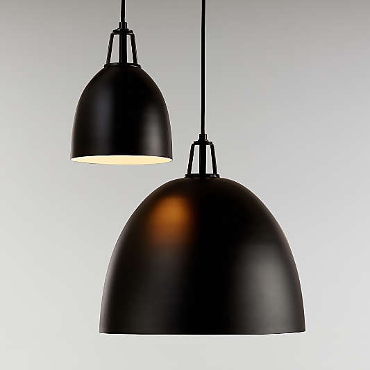 Maddox Black Dome Pendant with Black Socket