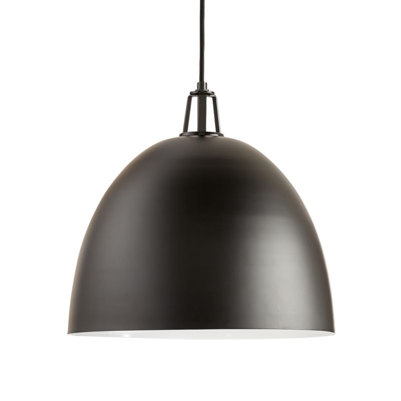 Maddox Black Dome Pendant Light with Black Socket