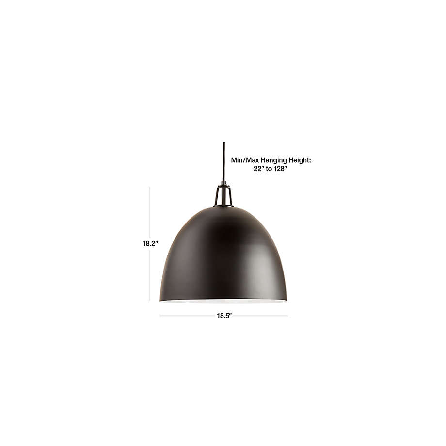 View Maddox Black Dome Pendant with Nickel Socket - image 2 of 10