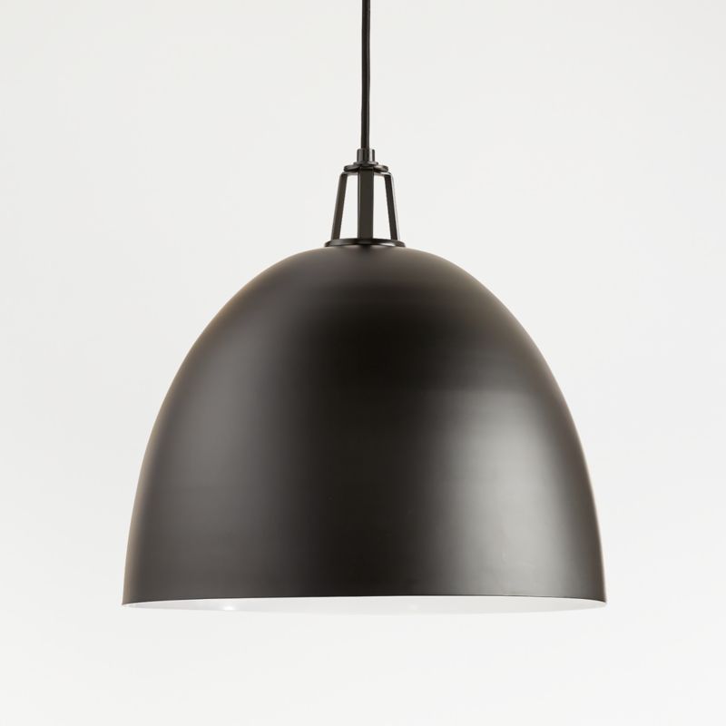 Maddox Black Dome Pendant Light with Black Socket