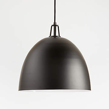 Oversized black clearance dome pendant light