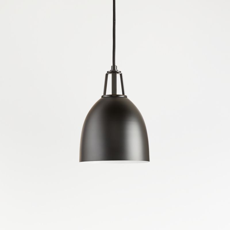 Viewing product image Maddox Black Dome Small Pendant Light with Black Socket - image 1 of 7