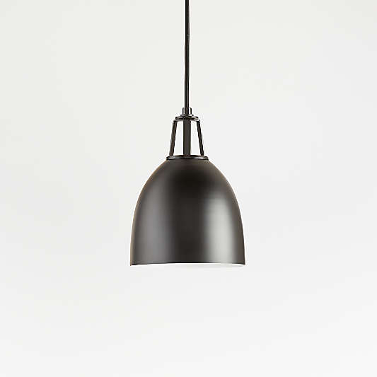 Maddox Black Dome Small Pendant Light with Black Socket