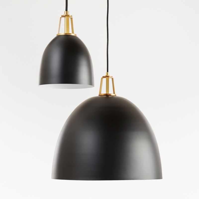 Maddox Black Dome Pendant with Brass Socket - image 0 of 12