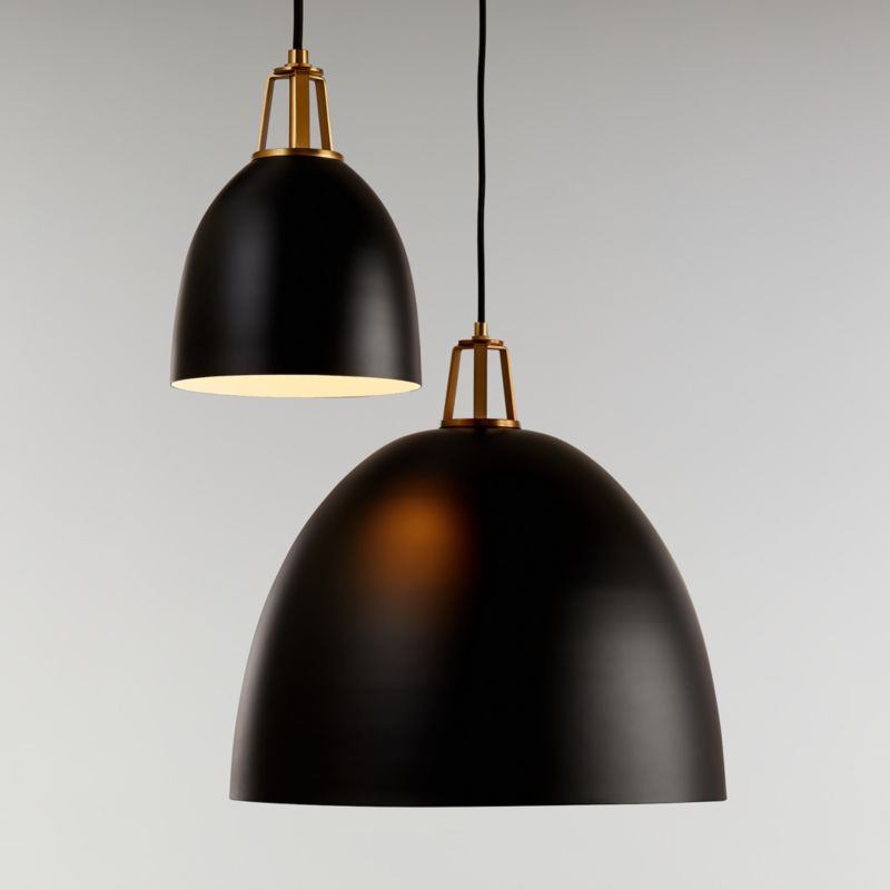 Maddox Black Dome Pendant with Brass Socket - image 5 of 12