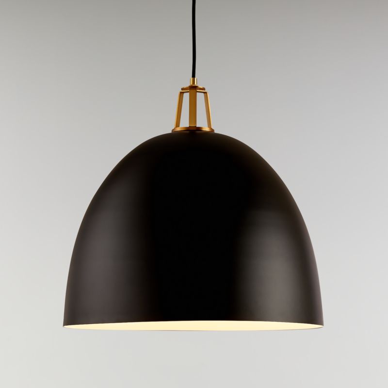 Maddox Black Dome Pendant with Brass Socket - image 6 of 12