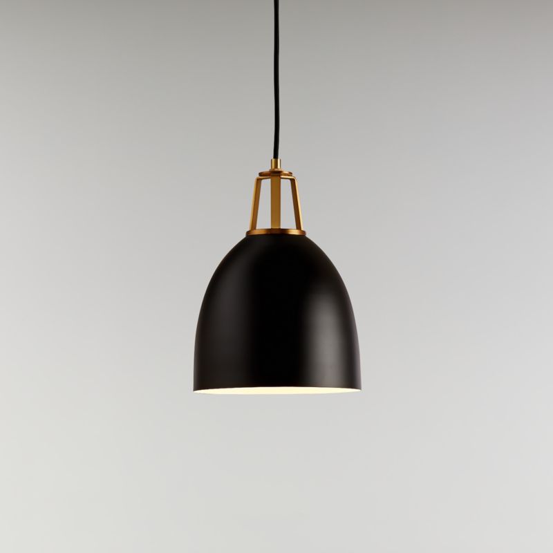 Maddox Black Dome Pendant with Brass Socket - image 7 of 12