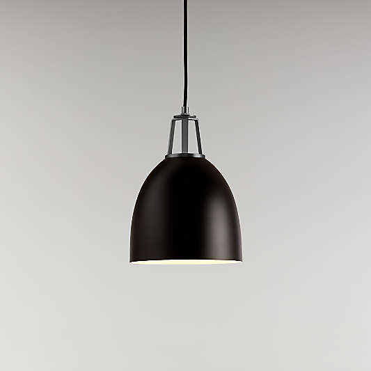 Maddox Black Dome Pendant Small with Nickel Socket