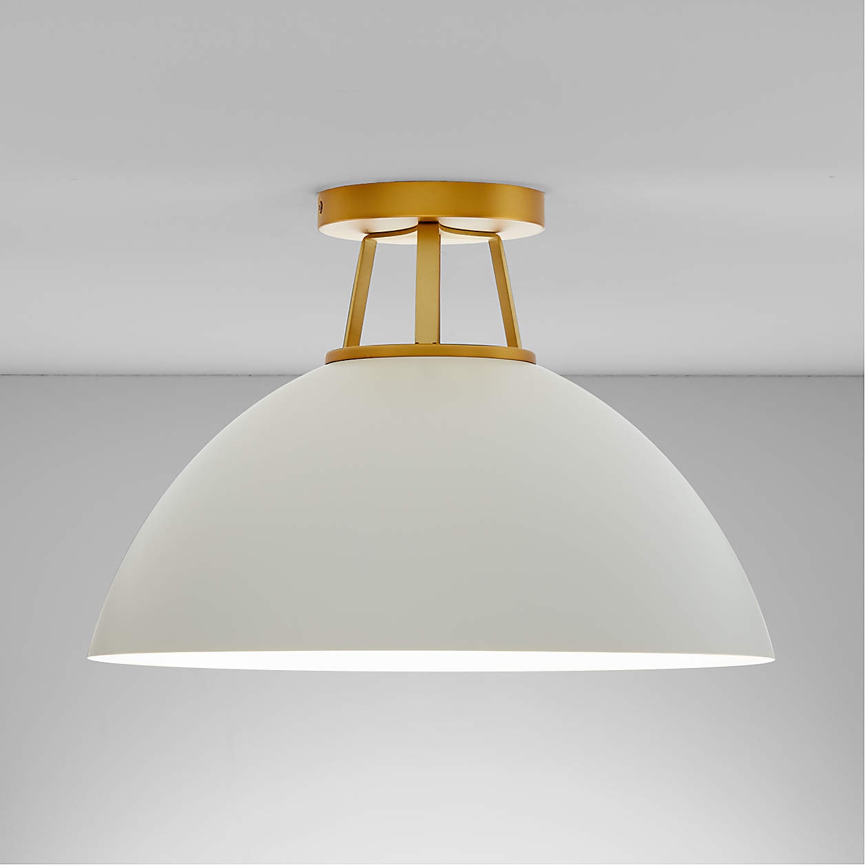 Maddox White Flush Mount Light + Reviews Crate & Barrel