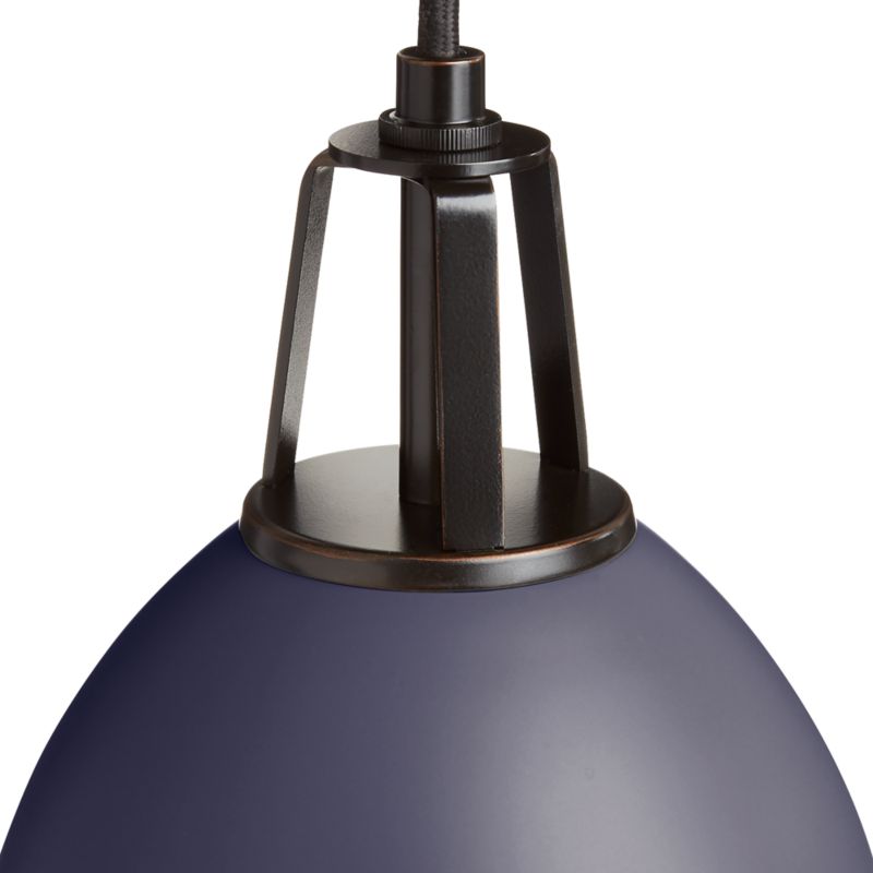 Maddox Navy Dome Large Pendant Light With Black Socket Reviews Crate And Barrel Canada