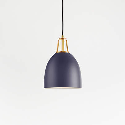 Maddox Black Dome Large Pendant Light with Brass Socket + Reviews ...