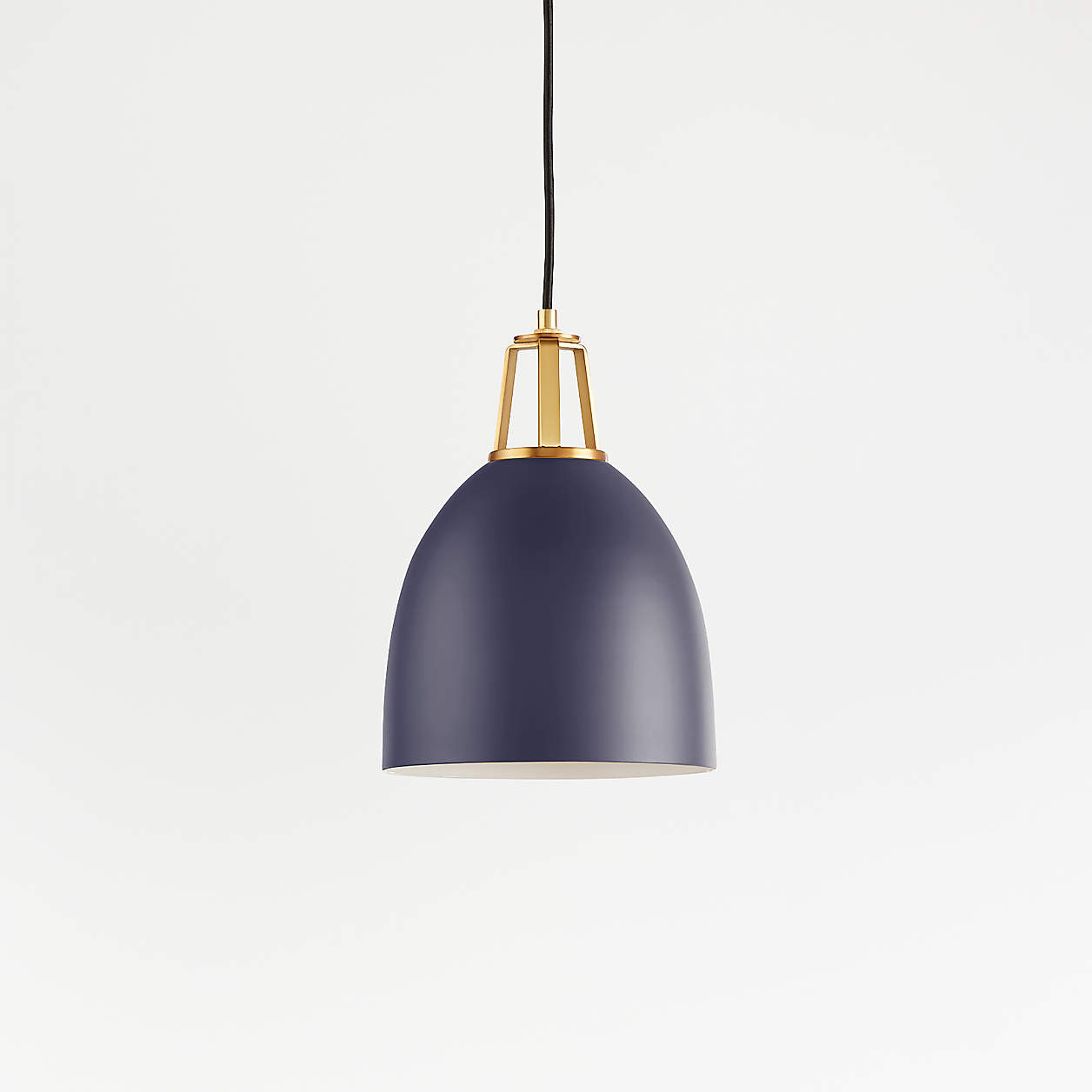 Maddox Navy Dome Pendant Large With Brass Socket Crate And Barrel Canada