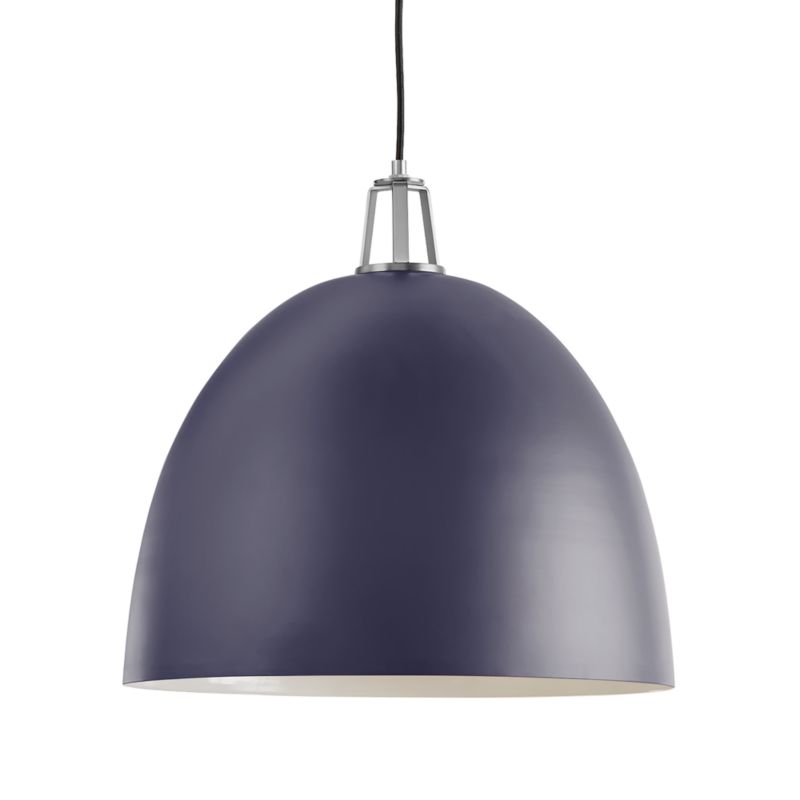 Maddox Navy Dome Pendant with Nickel Socket