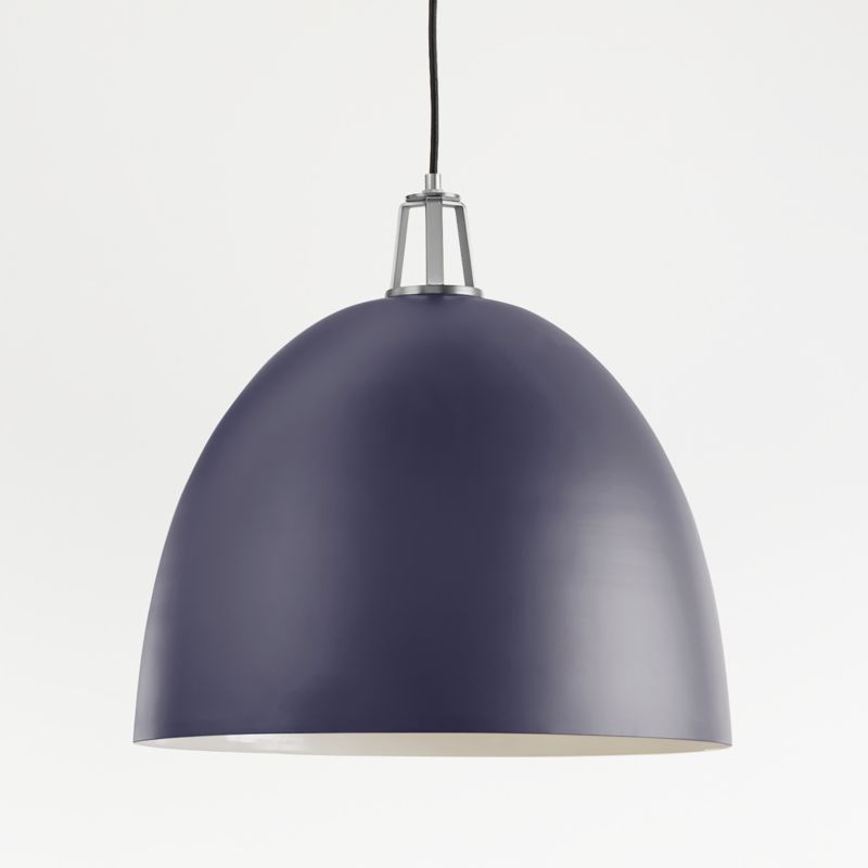 Maddox Navy Dome Pendant with Nickel Socket