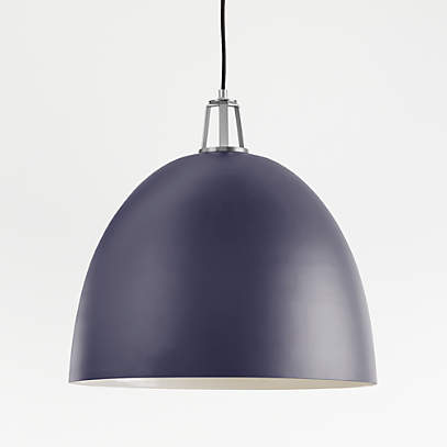 Maddox Navy Bell Large Pendant Light With Brass Socket, 56% OFF