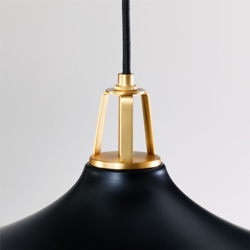 Maddox Oversized Black Dome Pendant Light with Brass Socket - image 3 of 5