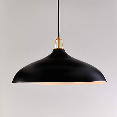 Black and gold dome pendant deals light