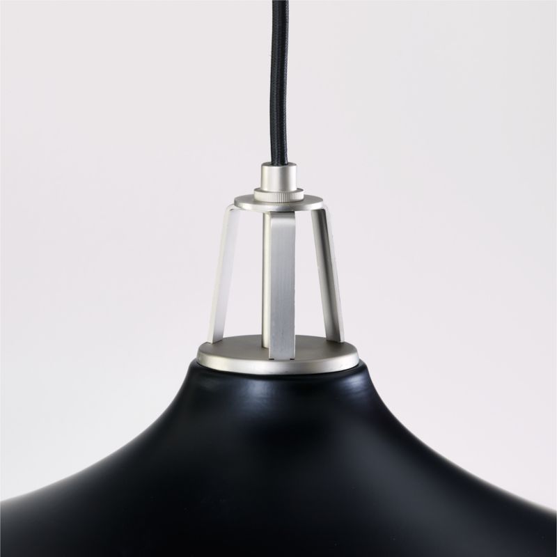 Maddox Oversized Black Dome Pendant Light with Nickel Socket - image 2 of 5