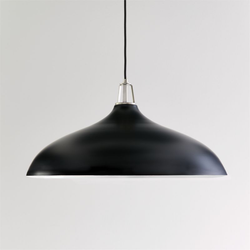 Maddox Oversized Black Dome Pendant Light with Nickel Socket - image 4 of 5