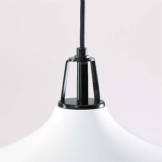 Maddox Oversized White Dome Pendant Light with Black Socket