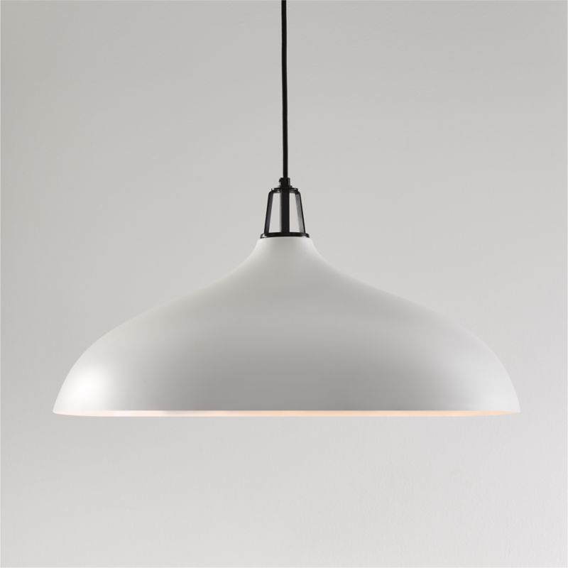 Maddox Oversized White Dome Pendant Light with Black Socket - image 0 of 4