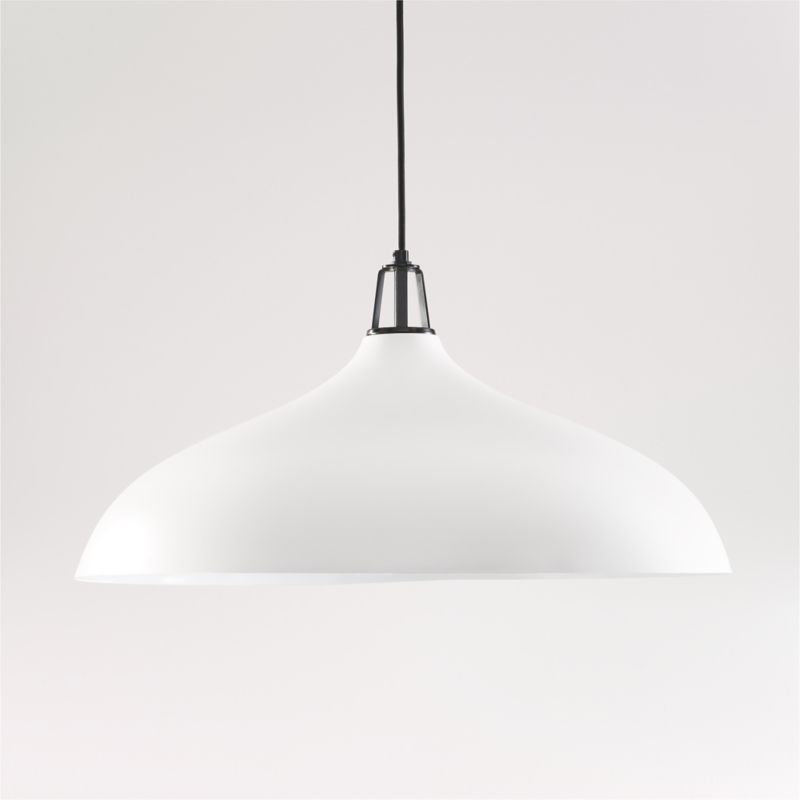 Maddox Oversized White Dome Pendant Light with Black Socket - image 2 of 4