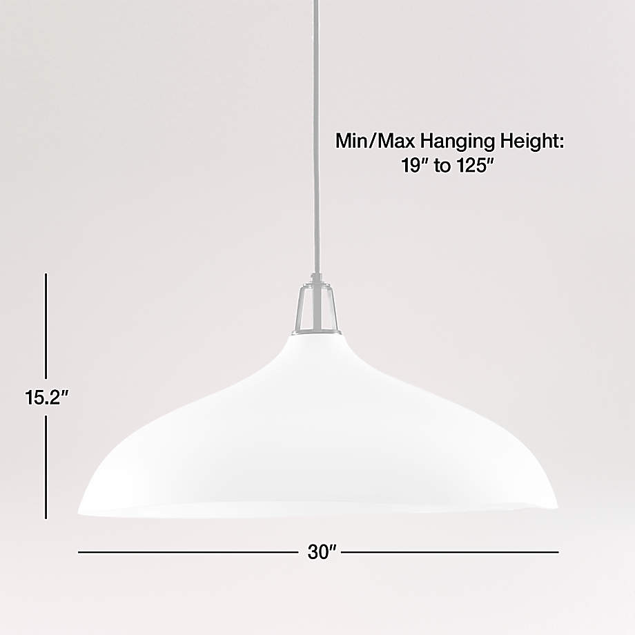 Maddox Oversized White Dome Pendant Light with Black Socket + 