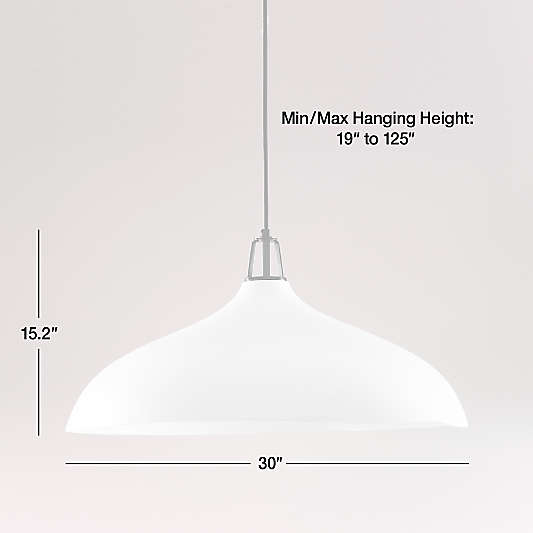 Maddox Oversized White Dome Pendant Light with Brass Socket