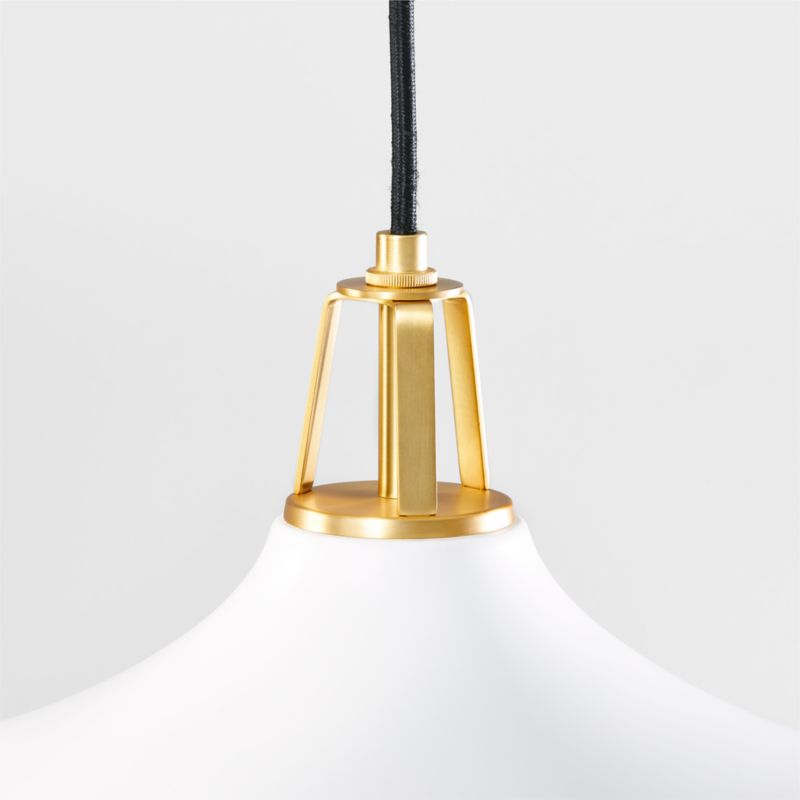 Maddox Oversized White Dome Pendant Light with Brass Socket - image 3 of 4